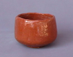 三谷青子「赤楽茶碗」口径11.5×高8.5cm