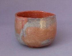 染谷英明「赤楽茶碗」口径12.5×高10.0cm
