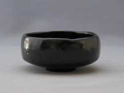 大野まさ子「黒楽 馬盥」 口径12.5×高6.0cm