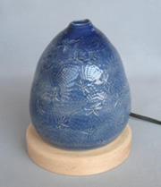 永井一郎 「コバルト彩照明器」 径13.0×高15.0cm