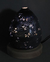 永井一郎 「コバルト彩照明器」 径13.0×15.0cm