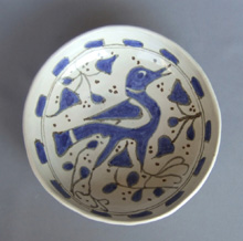 天野　洋 「鳥文鉢」 径22.0×高6.0cm