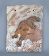 児玉順子 「陶板 恐竜」縦26.5×横20.0×高5.0cm