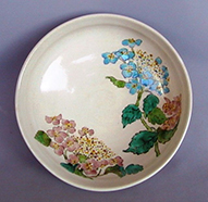 許斐順子 「紫陽花文鉢」 径21.0×高6.5cm