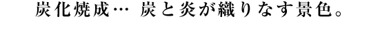 炭化焼成… 炭と炎が織りなす景色。