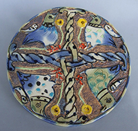 北岡良子 「彫鳥文板皿」 径19.0　高1.0cm