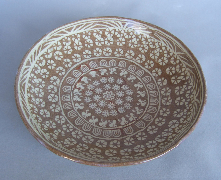 勇崎眞司 「印象嵌皿」径23.0　高5.0cm