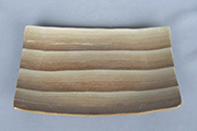 佐々木真由美 左「長角皿」 径15.5×24.0　高3.0 cm