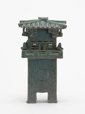 黒澤公博　　 「漢緑釉高楼」　径15.0×13.0高27.0cm
