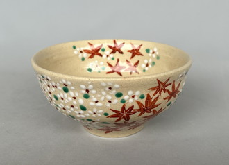 許斐順子 「雲錦手飯碗」 径11.5×11.5 高5.5cm