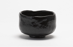 出光正道　　 黒楽茶碗　径12.5×12.5 高8.5cm