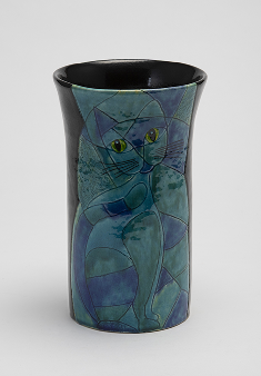 中村直子 碧き猫　径16.5×16.5 高27.0cm