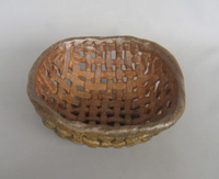 松浦恵子「焼締陶ざる」径18.5×18.0 高8.0cm