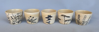 清水信子　「錆絵蕎麦猪口」　径7.0×7.0 高6.0cm