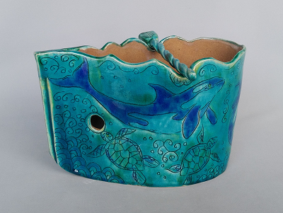 沓名俊久　「蚊遣り」　本体 径21.5×10.0 高13.0cm